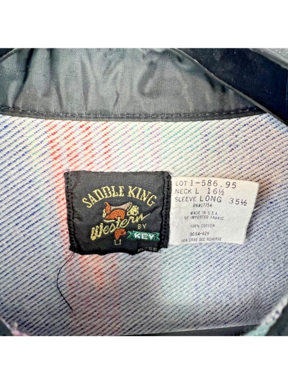 Vintage Saddle King USA Pearl Snap Shacket XL – Striped Cotton Western Cowboy - Picture 3 of 5